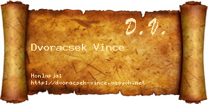 Dvoracsek Vince névjegykártya